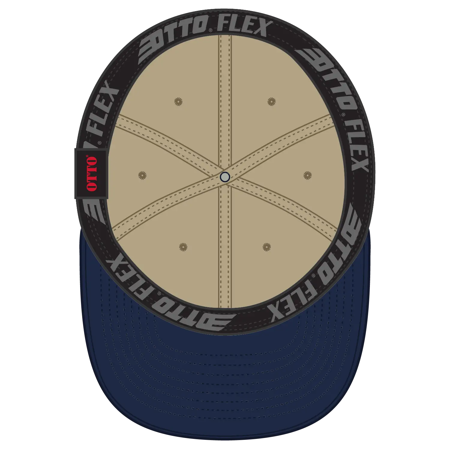 OTTO 10-271 ’OTTO Flex’ Fitted 6 Panel Low Profile Dad Cap - Nvy/Kha