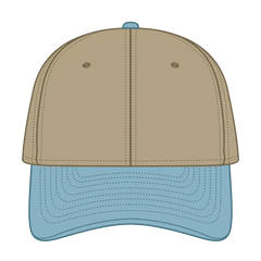 OTTO 10-271 ’OTTO Flex’ Fitted 6 Panel Low Profile Dad Cap - Sk.Blu/Kha - Sk.Blu/Kha / 7 3/8’’ - 7 5/8’