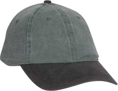 OTTO 10-271 Stretchable Washed Pigment Dyed Cotton Twill Low Profile Pro Style Soft Crown Cap - Black Dark Green