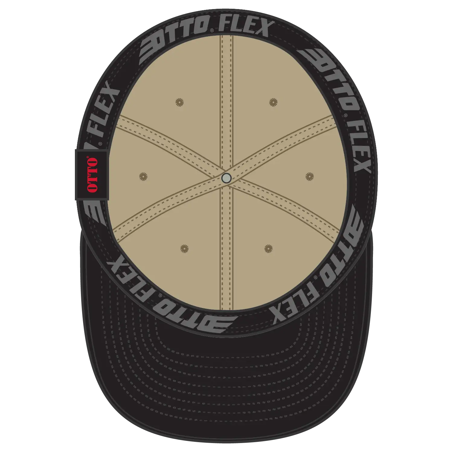 OTTO 10-275 ’OTTO Flex’ Fitted 6 Panel Low Profile Dad Cap - Blk/Kha - Blk/Kha / 7’’ - 7 1/4’’