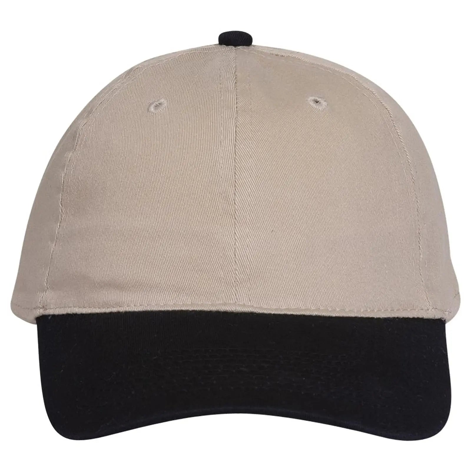 OTTO 10-275 ’OTTO Flex’ Fitted 6 Panel Low Profile Dad Cap - Blk/Kha - Blk/Kha / 7’’ - 7 1/4’’
