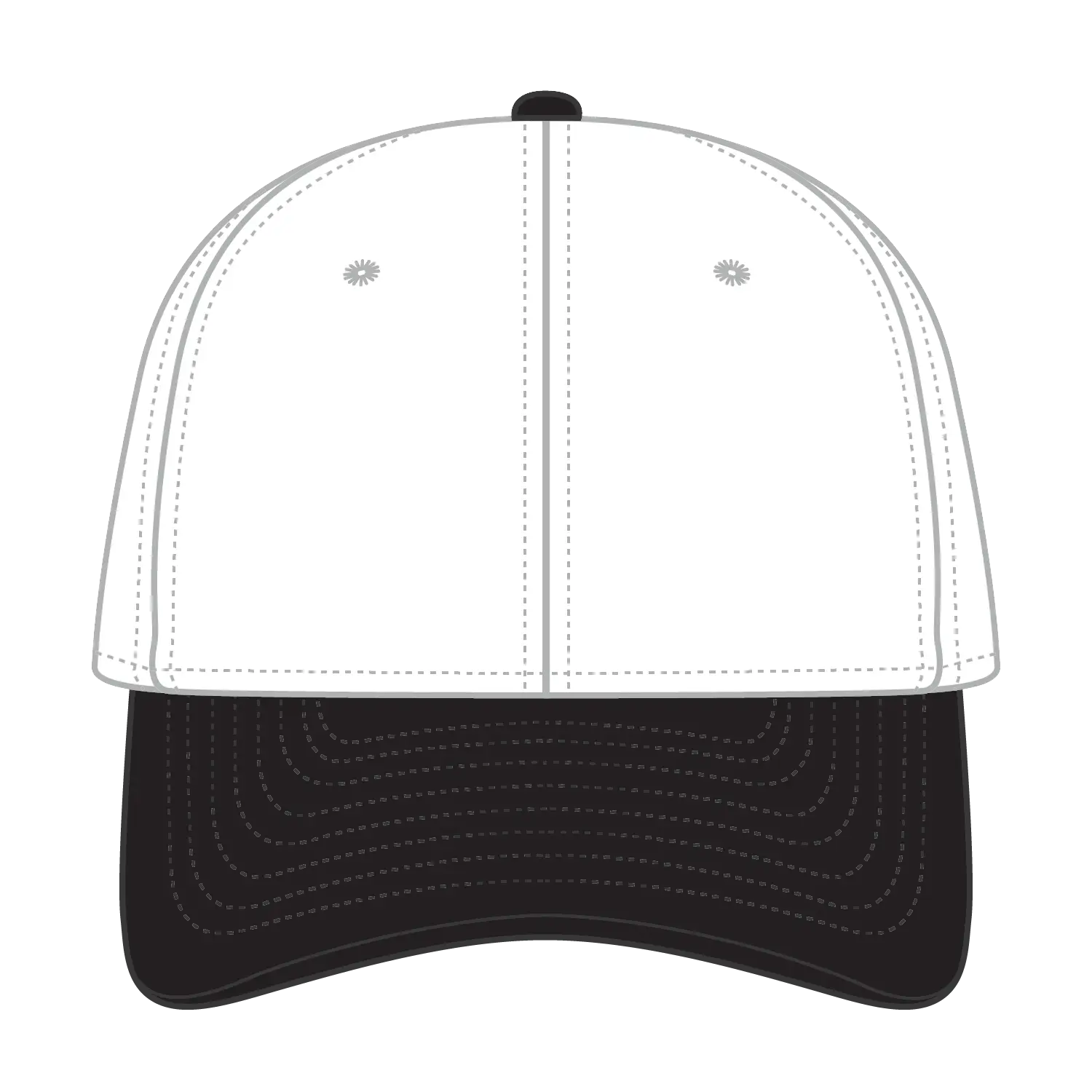OTTO 10-275 ’OTTO Flex’ Fitted 6 Panel Low Profile Dad Cap - Blk/Wht - Blk/Wht / 7 3/8’’ - 7 5/8’