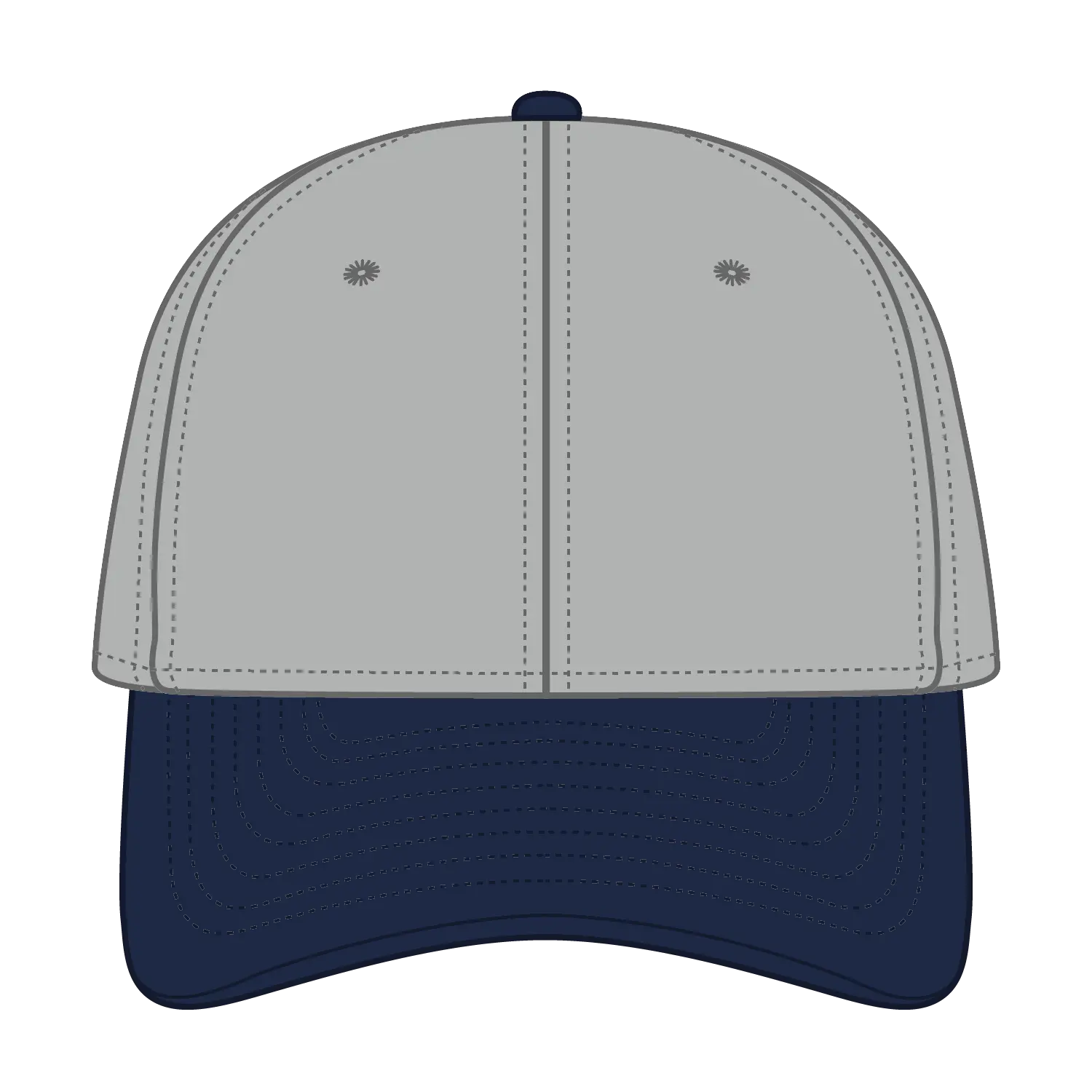 OTTO 10-275 ’OTTO Flex’ Fitted 6 Panel Low Profile Dad Cap - Nvy/Gry - Nvy/Gry / 7 3/8’’ - 7 5/8’