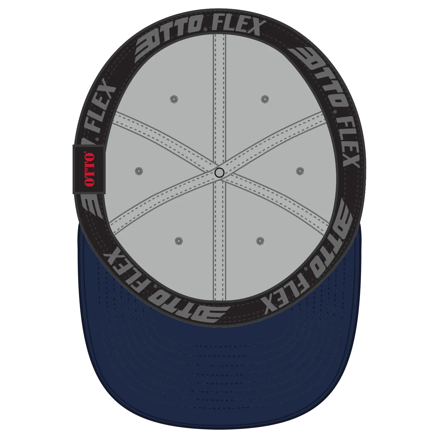 OTTO 10-275 ’OTTO Flex’ Fitted 6 Panel Low Profile Dad Cap - Nvy/Gry