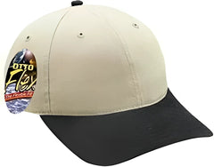OTTO 10-275 Stretchable Garment Washed Cotton Twill Low Profile Pro Style Cap - Black Khaki - Black Khaki / S/M