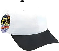 OTTO 10-275 Stretchable Garment Washed Cotton Twill Low Profile Pro Style Cap - Black White - Black White / S/M