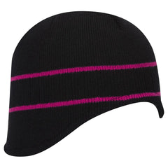 OTTO 100-630 Beanie With Stripes - Blk/H.Pnk - Blk/H.Pnk / 6 1/2’’ - 7 5/8’’