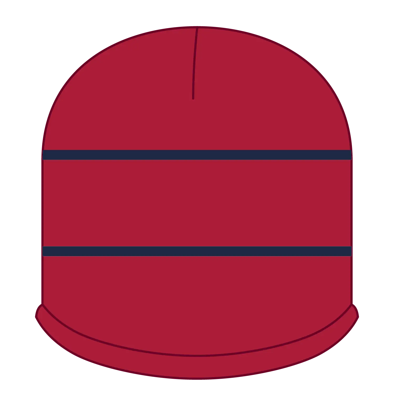 OTTO 100-630 Beanie With Stripes - Red/Nvy - Red/Nvy / 6 1/2’’ - 7 5/8’’