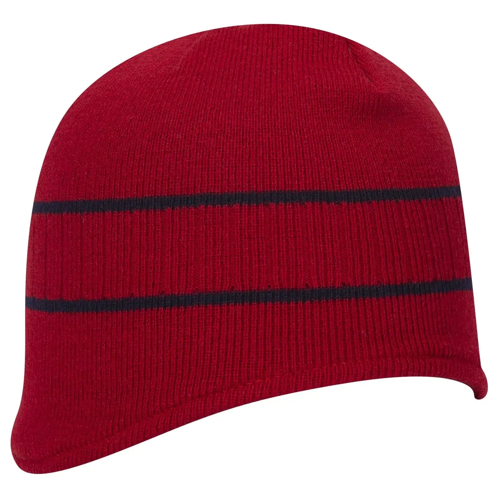 OTTO 100-630 Beanie With Stripes - Red/Nvy - Red/Nvy / 6 1/2’’ - 7 5/8’’