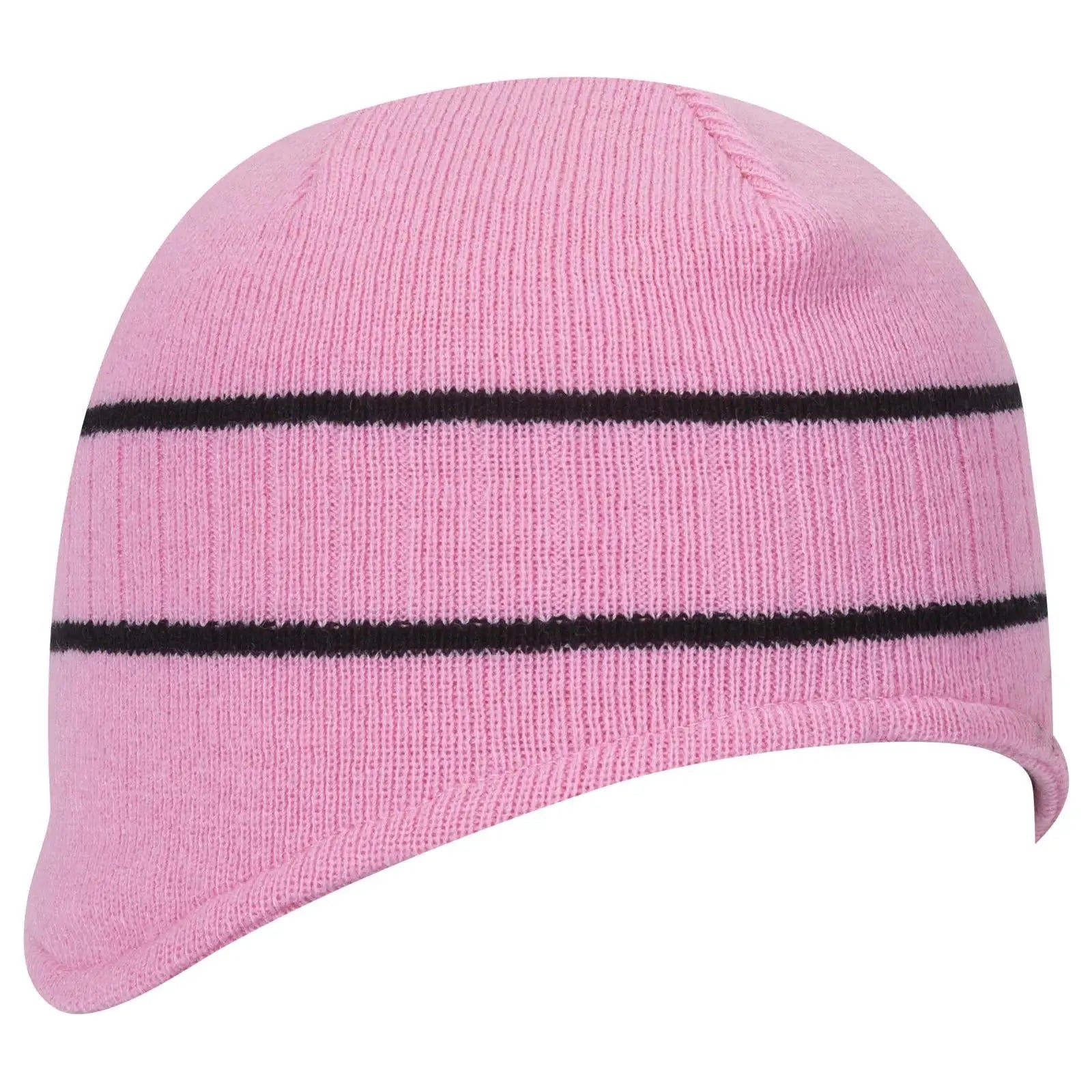 OTTO 100-630 Beanie With Stripes - S.Pnk/Blk - S.Pnk/Blk / 6 1/2’’ - 7 5/8’’