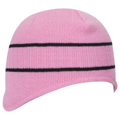 OTTO 100-630 Beanie With Stripes - S.Pnk/Blk - S.Pnk/Blk / 6 1/2’’ - 7 5/8’’