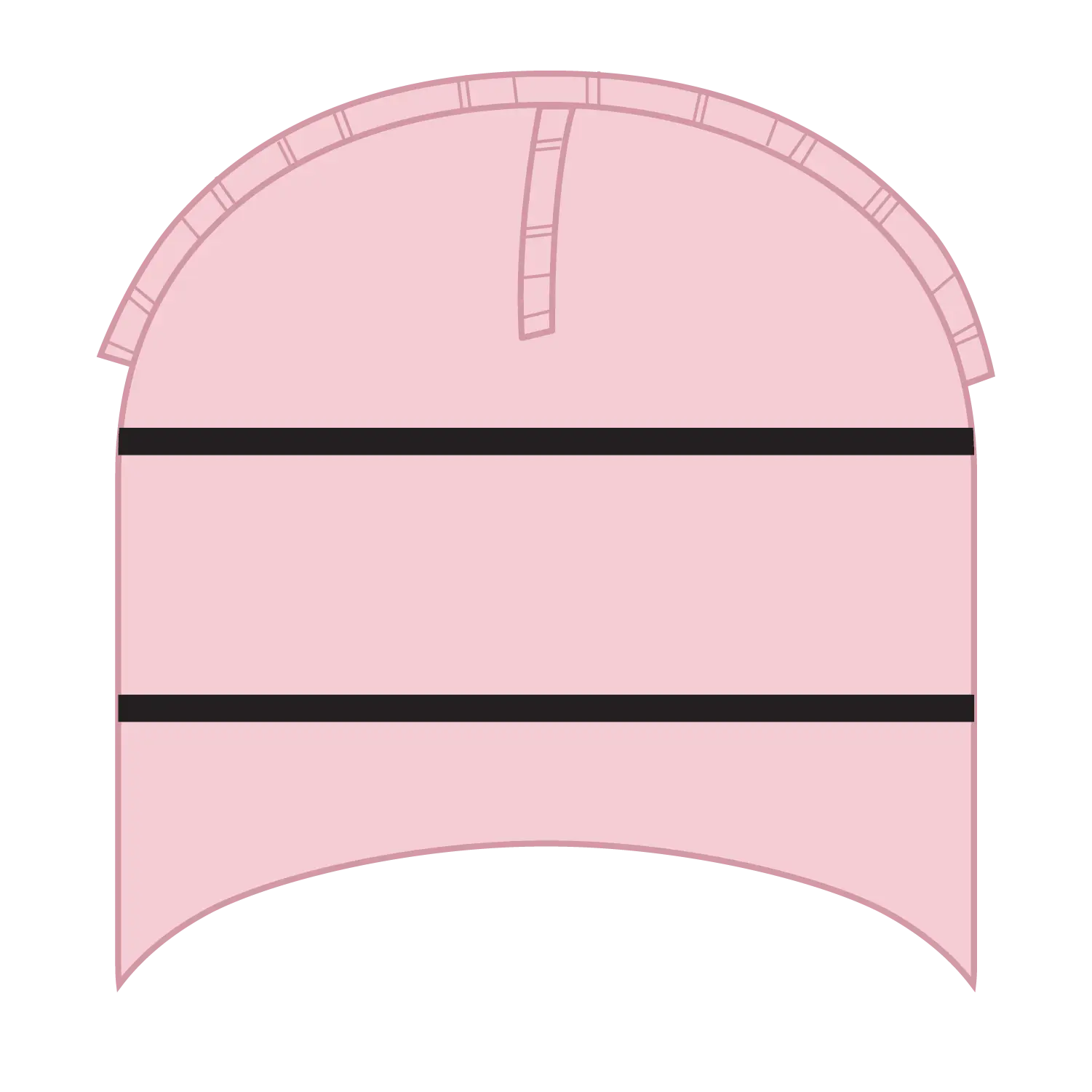 OTTO 100-630 Beanie With Stripes - S.Pnk/Blk - S.Pnk/Blk / 6 1/2’’ - 7 5/8’’