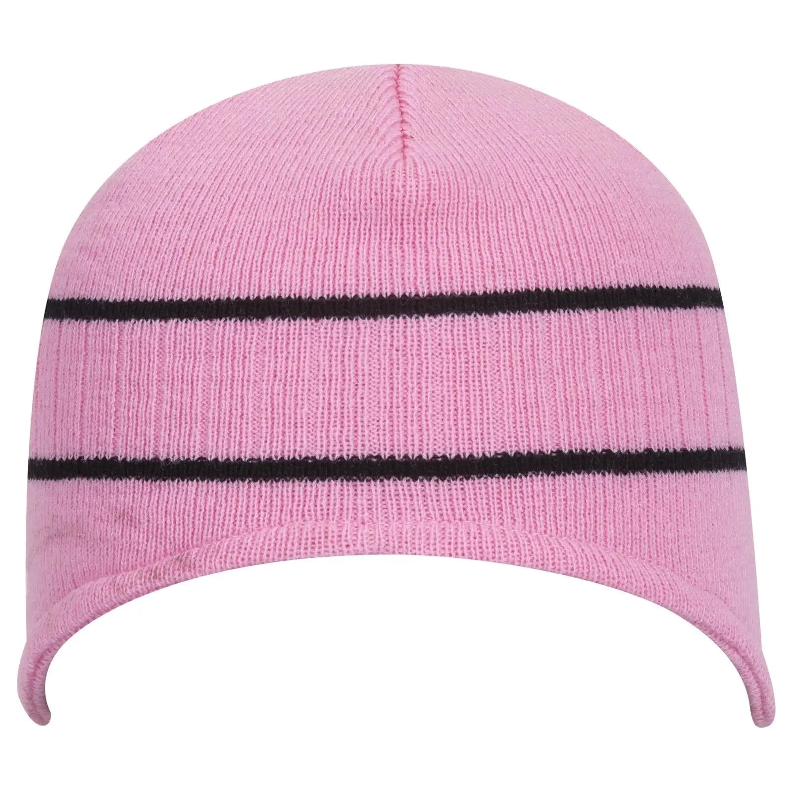 OTTO 100-630 Beanie With Stripes - S.Pnk/Blk - S.Pnk/Blk / 6 1/2’’ - 7 5/8’’