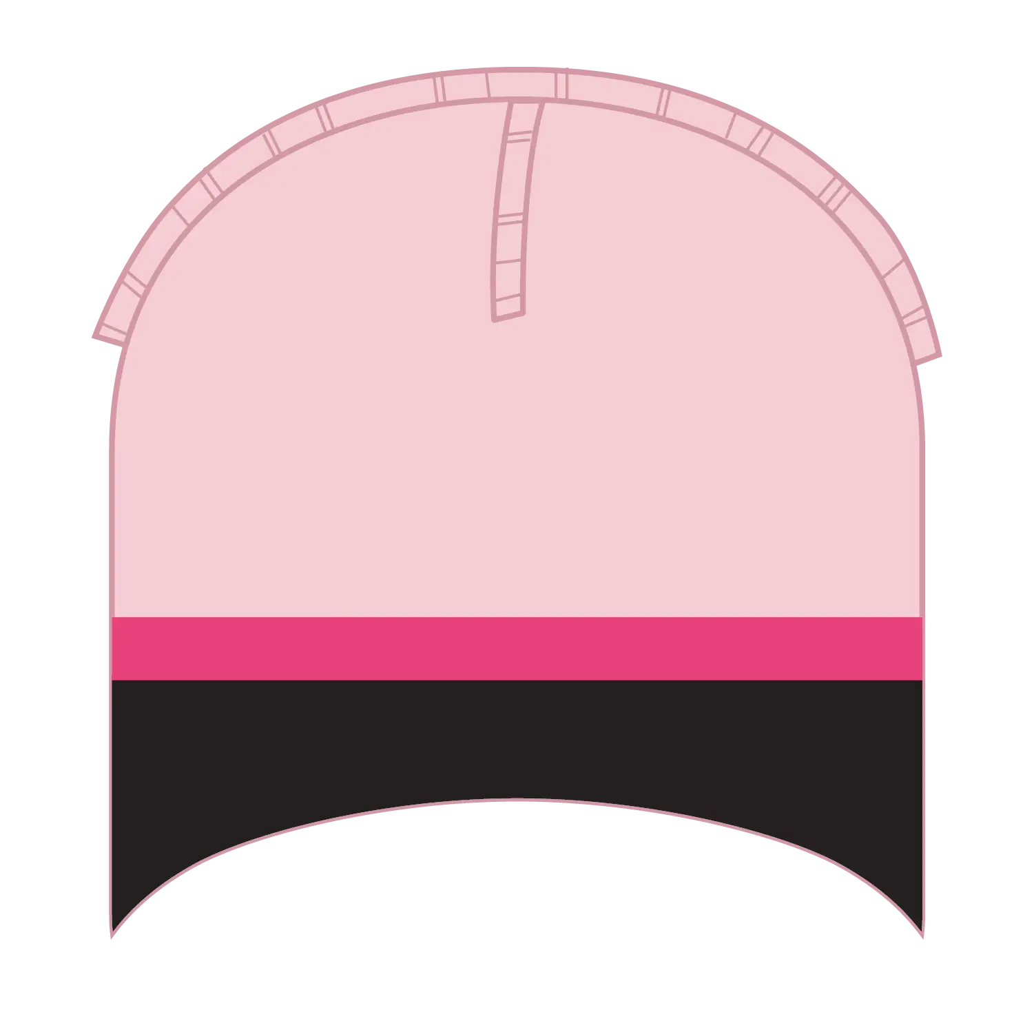 OTTO 100-632 Beanie With Trim And Fleece Lining - S.Pnk/Blk/H.Pnk - S.Pnk/Blk/H.Pnk / 6 1/2’’ - 7 5/8’’