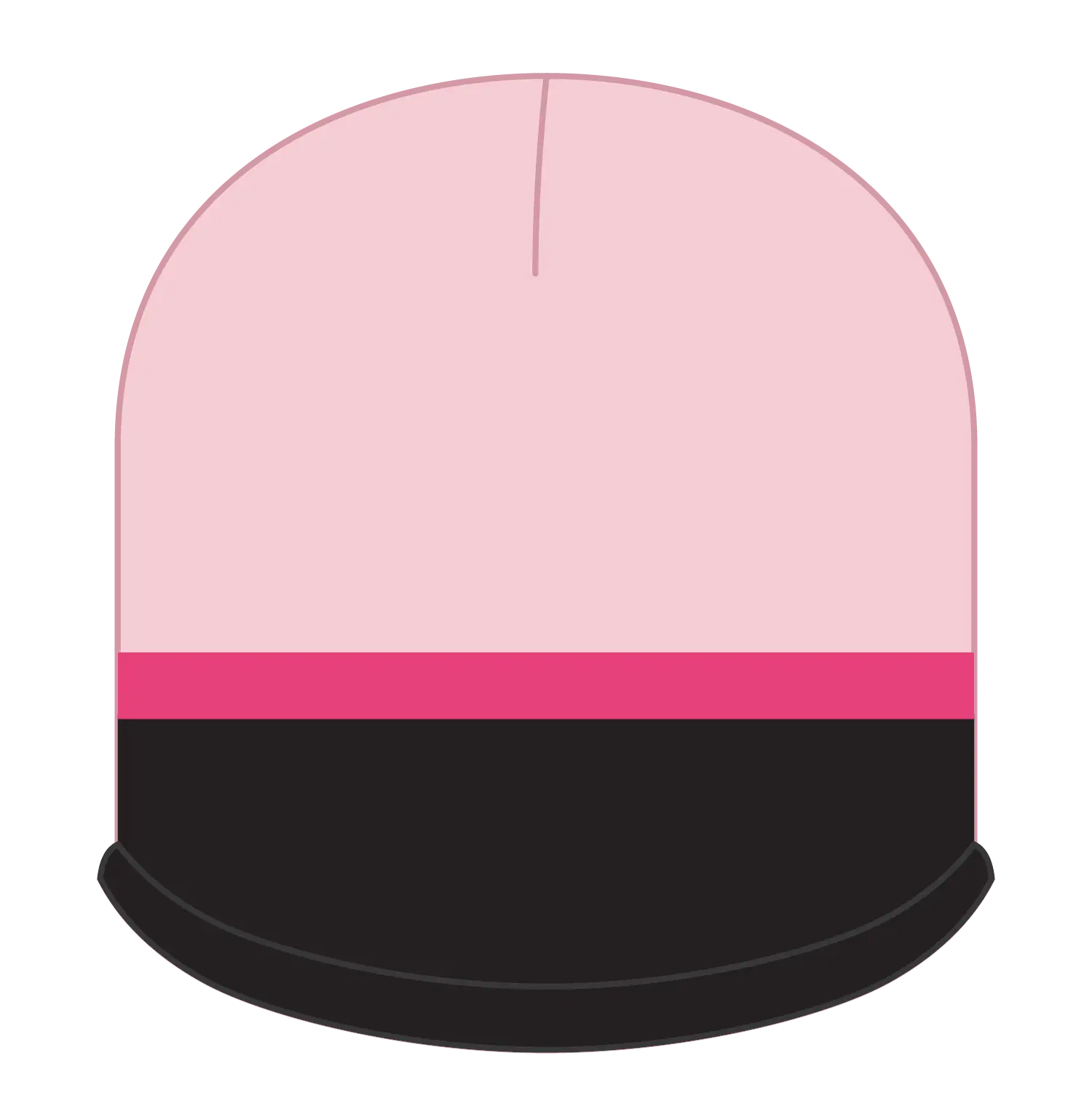 OTTO 100-632 Beanie With Trim And Fleece Lining - S.Pnk/Blk/H.Pnk - S.Pnk/Blk/H.Pnk / 6 1/2’’ - 7 5/8’’