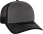 OTTO 102-1318 5 Panel Low Profile Mesh Back Trucker Cap - Black Charcoal Black - Black Dark Gray / One Size Fits Most