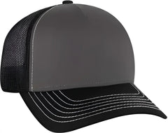 OTTO 102-1318 5 Panel Low Profile Mesh Back Trucker Cap - Black Charcoal Black - Black Dark Gray / One Size Fits Most