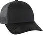 OTTO 102-1318 5 Panel Low Profile Mesh Back Trucker Cap - Black Black Charcoal - Black Dark Gray / One Size Fits Most