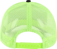 OTTO 102-1318 5 Panel Low Profile Mesh Back Trucker Cap - Black Black Neon Green - Black Green / One Size Fits Most