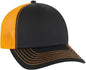 OTTO 102-1318 5 Panel Low Profile Mesh Back Trucker Cap - Black Black Neon Orange - Black Neon Orange / One Size Fits