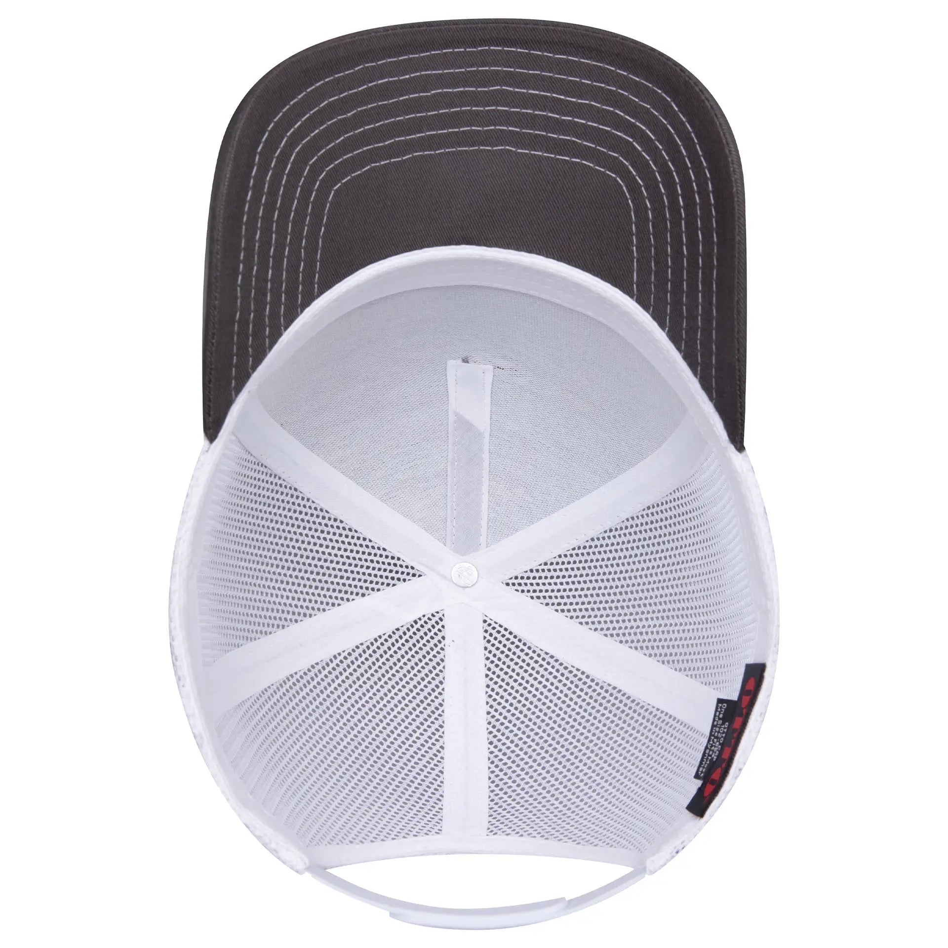 OTTO 102-664 5 Panel Low Profile Mesh Back Trucker Cap - Ch.Gry/Ch.Gry/Wht - Ch.Gry/Ch.Gry/Wht / 6 1/2’’ - 7 5/8’’