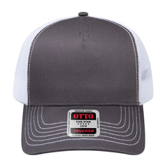 OTTO 102-664 5 Panel Low Profile Mesh Back Trucker Cap - Ch.Gry/Ch.Gry/Wht - Ch.Gry/Ch.Gry/Wht / 6 1/2’’ - 7 5/8’’