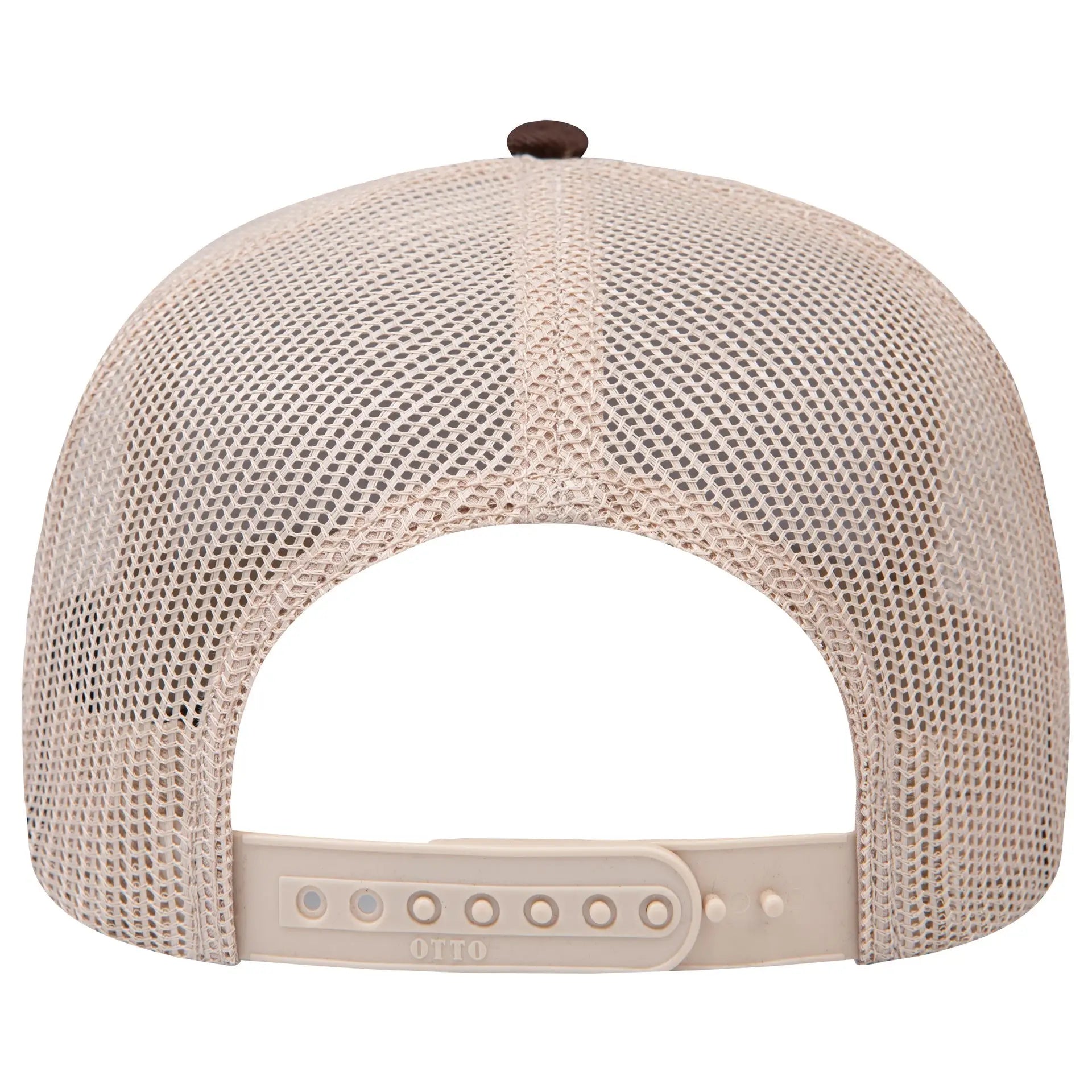 OTTO 102-664 5 Panel Low Profile Mesh Back Trucker Cap - Dk.Brn/Dk.Brn/Kha - Dk.Brn/Dk.Brn/Kha / 6 1/2’’ - 7 5/8’’
