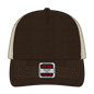 OTTO 102-664 5 Panel Low Profile Mesh Back Trucker Cap - Dk.Brn/Dk.Brn/Kha - Dk.Brn/Dk.Brn/Kha / 6 1/2’’ - 7 5/8’’