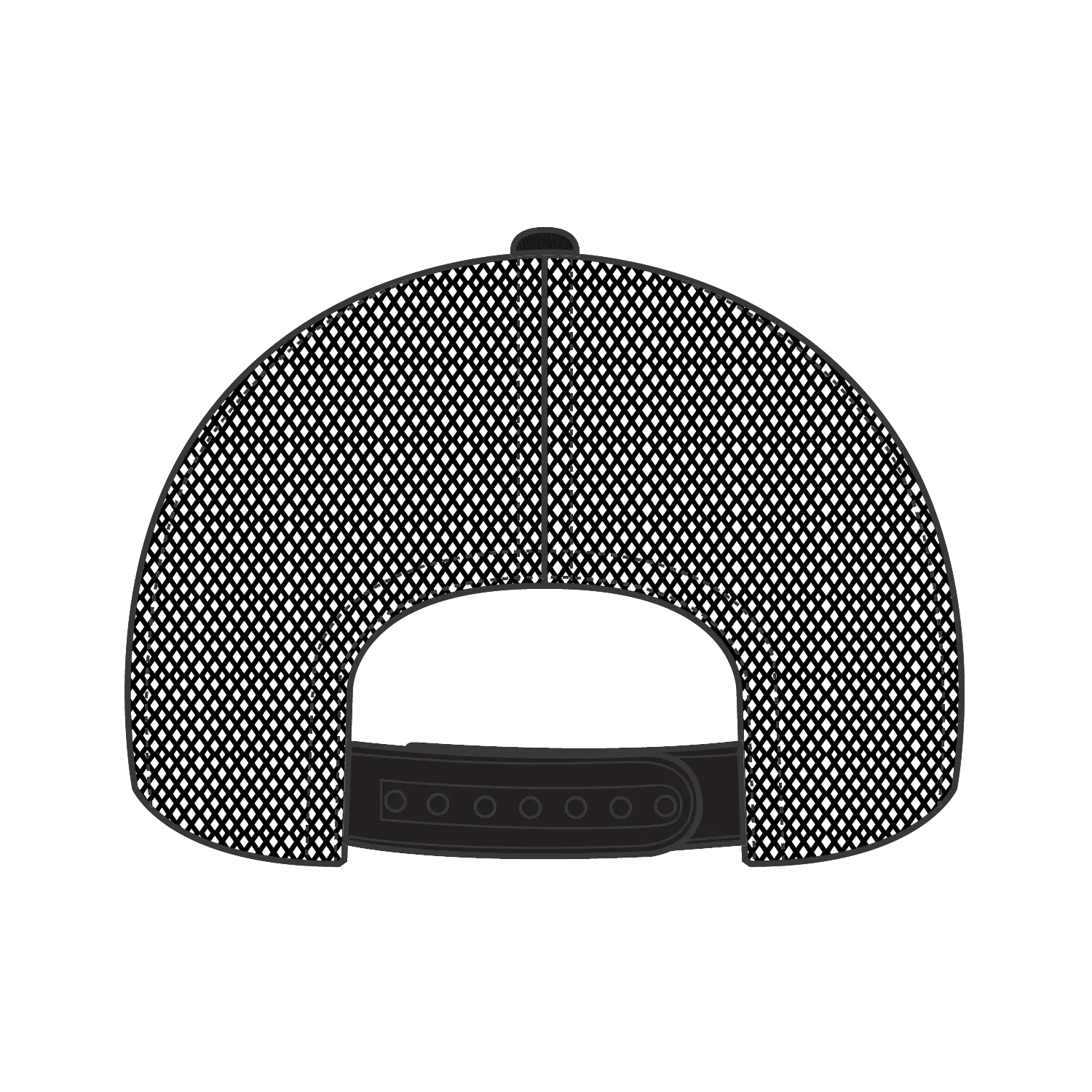 OTTO 102-664 5 Panel Low Profile Mesh Back Trucker Cap - Black - Black / 6 1/2’’ - 7 5/8’’