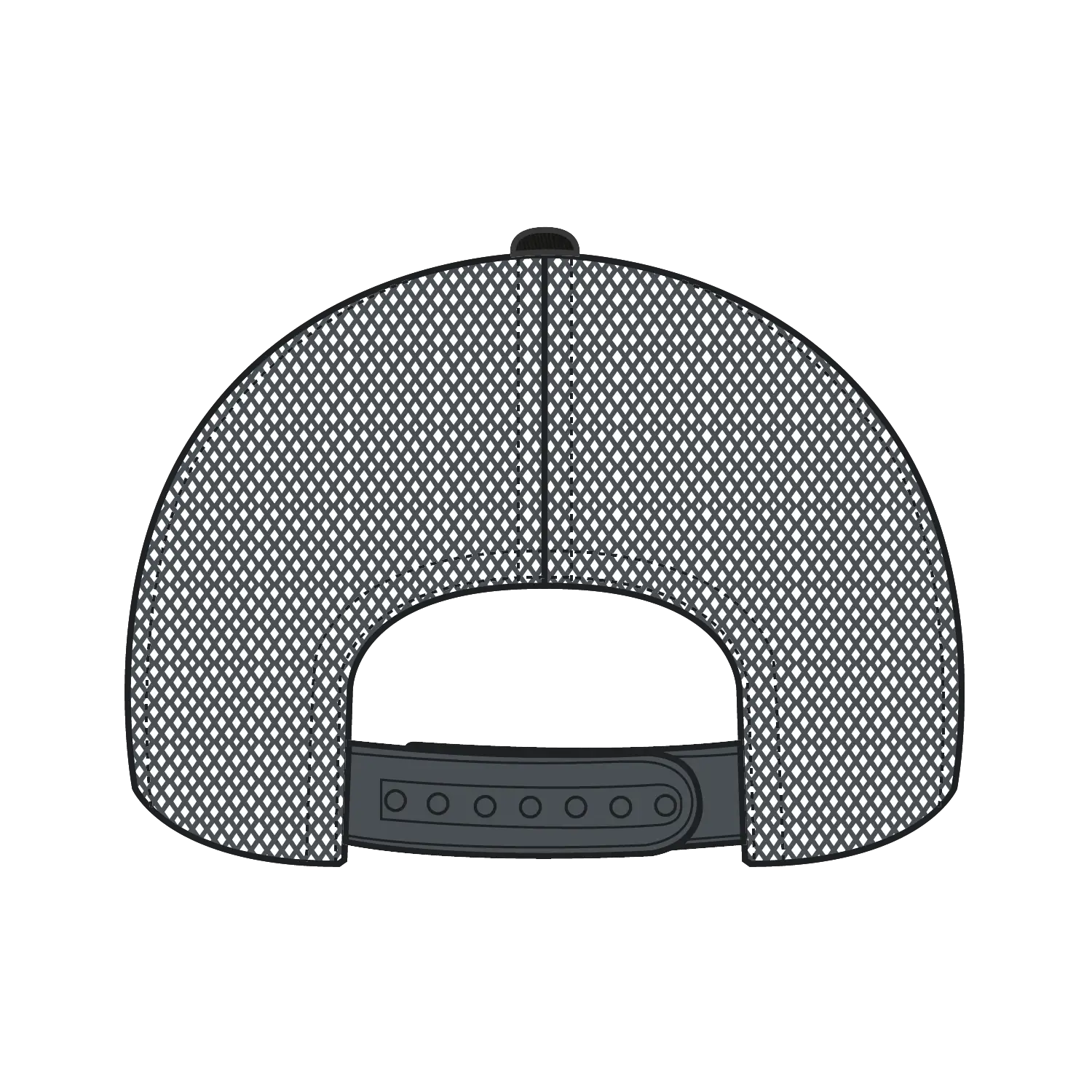 OTTO 102-664 5 Panel Low Profile Mesh Back Trucker Cap - Blk/Blk/Ch.Gry - Blk/Blk/Ch.Gry / 6 1/2’’ - 7 5/8’’