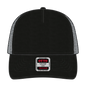 OTTO 102-664 5 Panel Low Profile Mesh Back Trucker Cap - Blk/Blk/Ch.Gry - Blk/Blk/Ch.Gry / 6 1/2’’ - 7 5/8’’