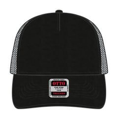 OTTO 102-664 5 Panel Low Profile Mesh Back Trucker Cap - Blk/Blk/Ch.Gry - Blk/Blk/Ch.Gry / 6 1/2’’ - 7 5/8’’