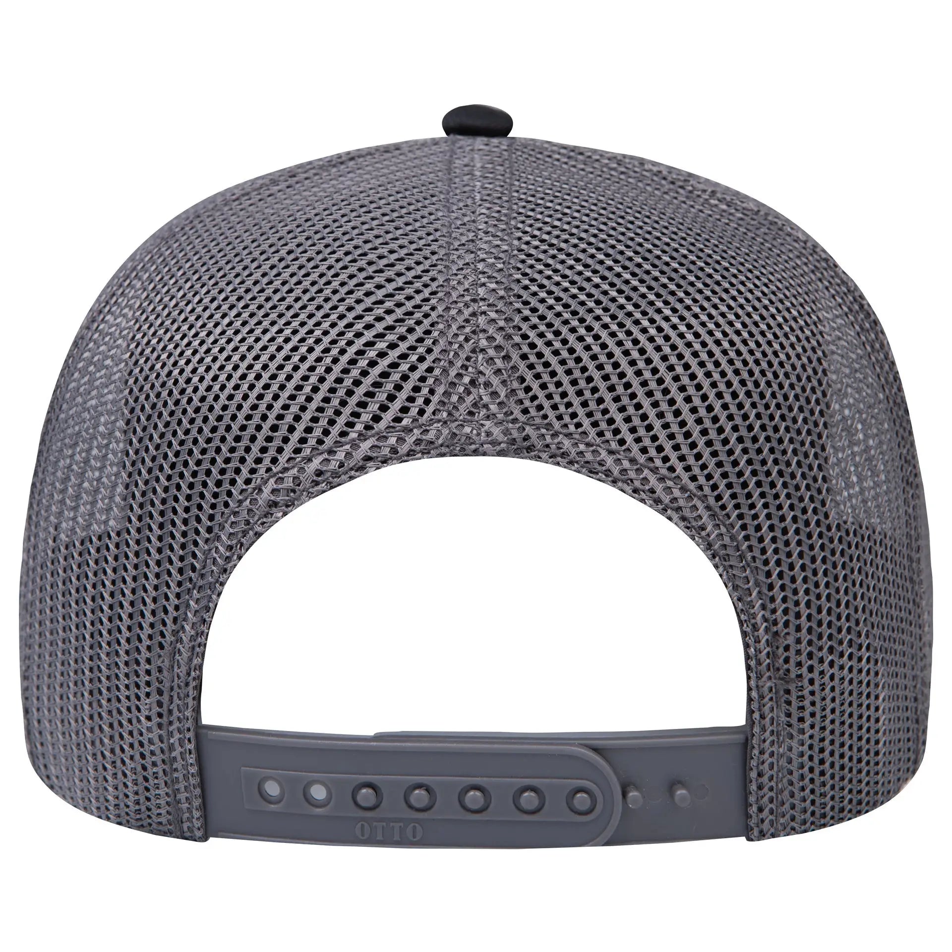OTTO 102-664 5 Panel Low Profile Mesh Back Trucker Cap - Blk/Blk/Ch.Gry - Blk/Blk/Ch.Gry / 6 1/2’’ - 7 5/8’’