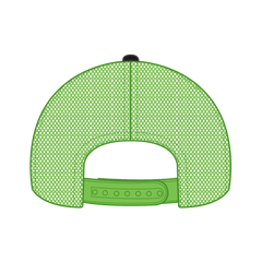OTTO 102-664 5 Panel Low Profile Mesh Back Trucker Cap - Blk/Blk/N.Grn - Blk/Blk/N.Grn / 6 1/2’’ - 7 5/8’’