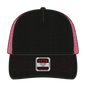 OTTO 102-664 5 Panel Low Profile Mesh Back Trucker Cap - Blk/Blk/Red - Blk/Blk/Red / 6 1/2’’ - 7 5/8’’