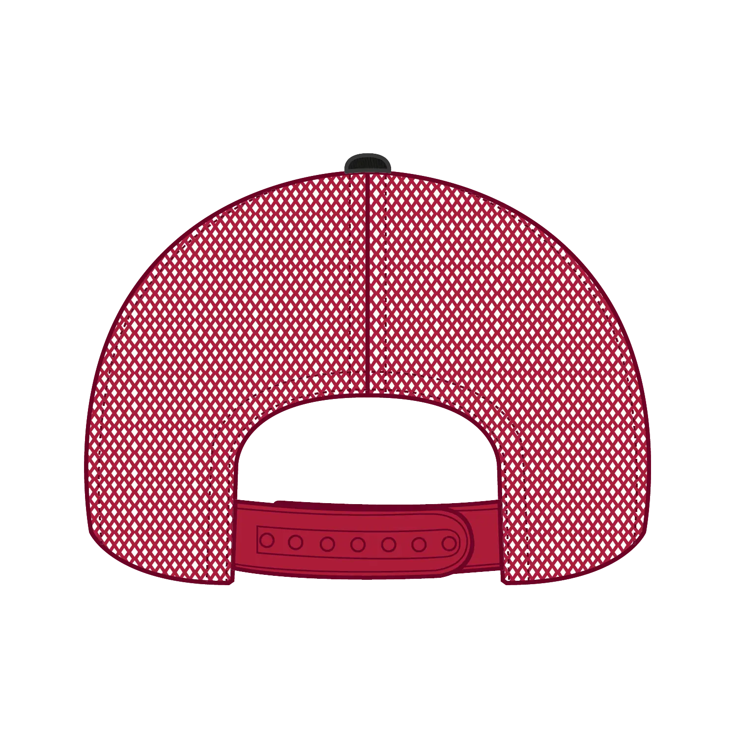 OTTO 102-664 5 Panel Low Profile Mesh Back Trucker Cap - Blk/Blk/Red - Blk/Blk/Red / 6 1/2’’ - 7 5/8’’
