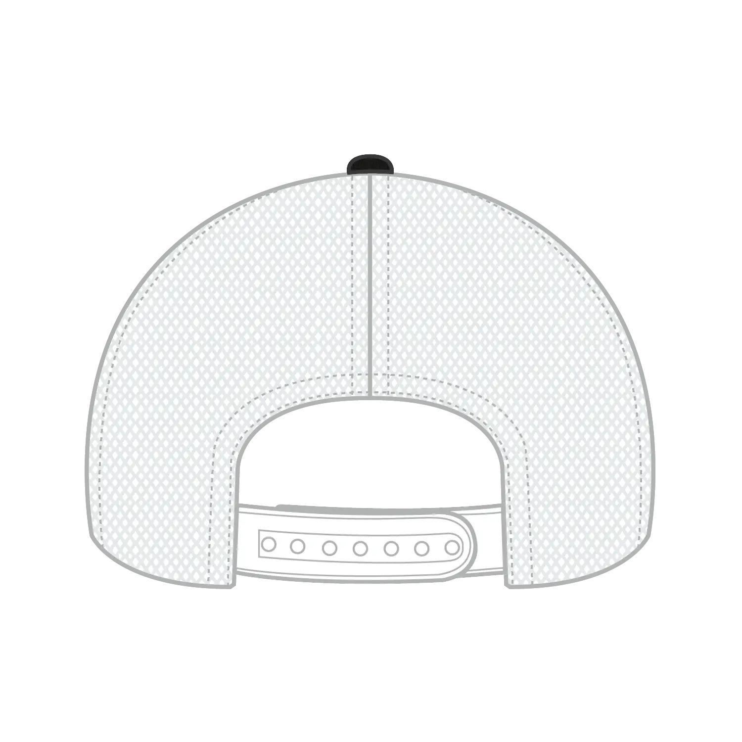 OTTO 102-664 5 Panel Low Profile Mesh Back Trucker Cap - Blk/Blk/Wht - Blk/Blk/Wht / 6 1/2’’ - 7 5/8’’