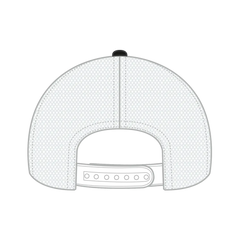 OTTO 102-664 5 Panel Low Profile Mesh Back Trucker Cap - Blk/Blk/Wht - Blk/Blk/Wht / 6 1/2’’ - 7 5/8’’