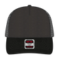 OTTO 102-664 5 Panel Low Profile Mesh Back Trucker Cap - Blk/Ch.Gry/Blk - Blk/Ch.Gry/Blk / 6 1/2’’ - 7 5/8’’
