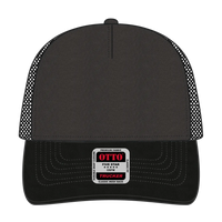 OTTO 102-664 5 Panel Low Profile Mesh Back Trucker Cap - Blk/Ch.Gry/Blk - Blk/Ch.Gry/Blk / 6 1/2’’ - 7 5/8’’