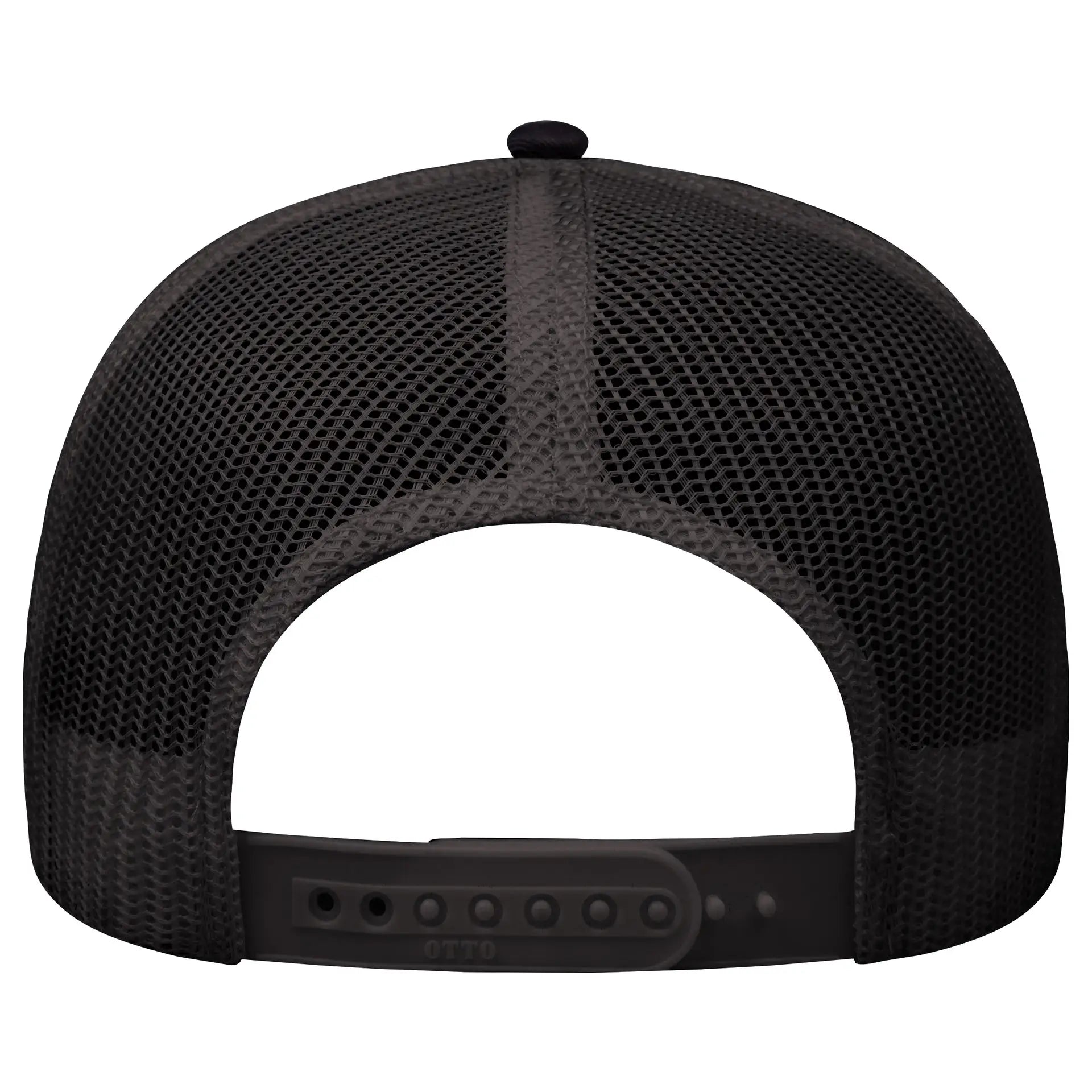 OTTO 102-664 5 Panel Low Profile Mesh Back Trucker Cap - Blk/Ch.Gry/Blk - Blk/Ch.Gry/Blk / 6 1/2’’ - 7 5/8’’