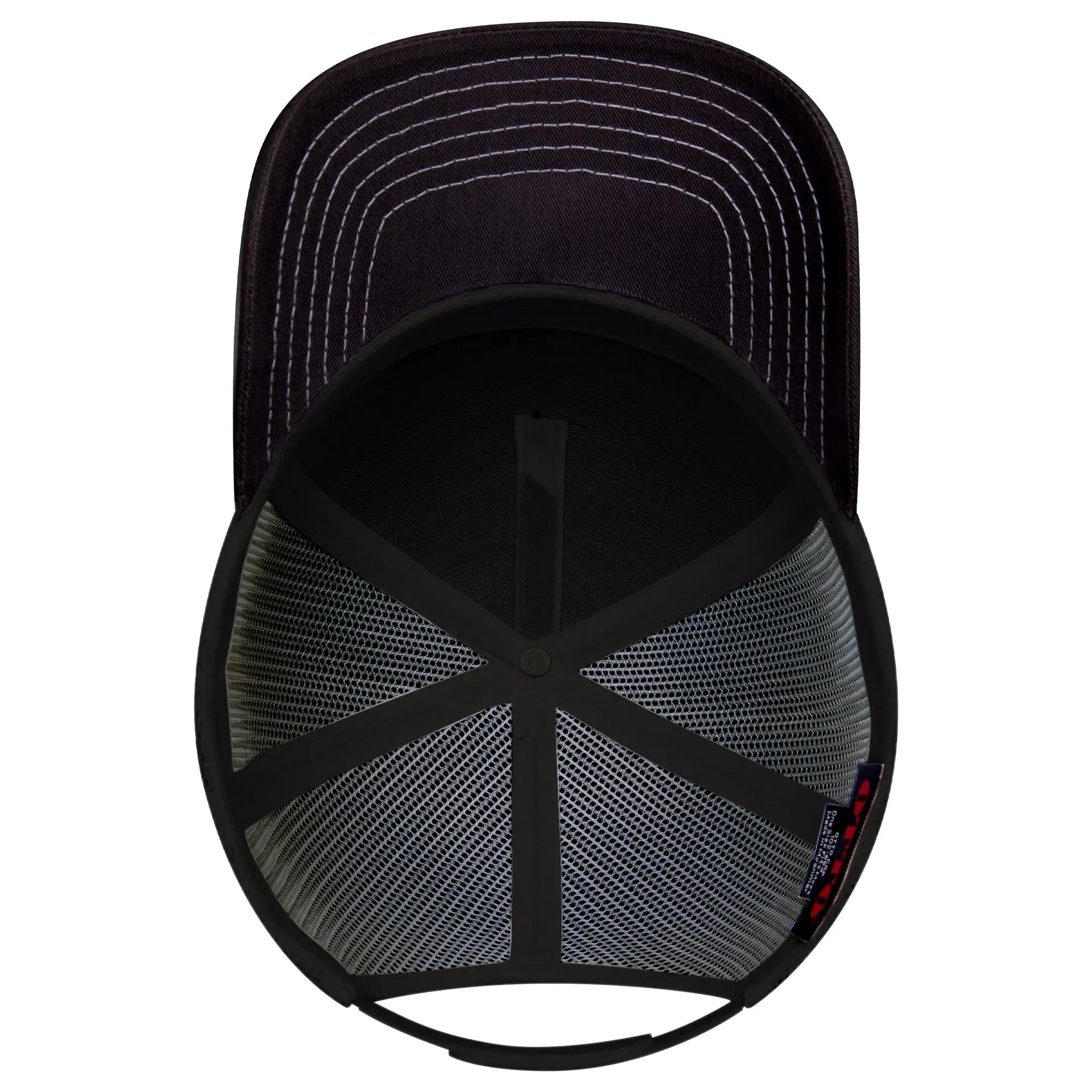 OTTO 102-664 5 Panel Low Profile Mesh Back Trucker Cap - Blk/Ch.Gry/Blk - Blk/Ch.Gry/Blk / 6 1/2’’ - 7 5/8’’