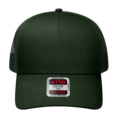 OTTO 102-664 5 Panel Low Profile Mesh Back Trucker Cap - Dk. Green - Dk. Green / 6 1/2’’ - 7 5/8’’