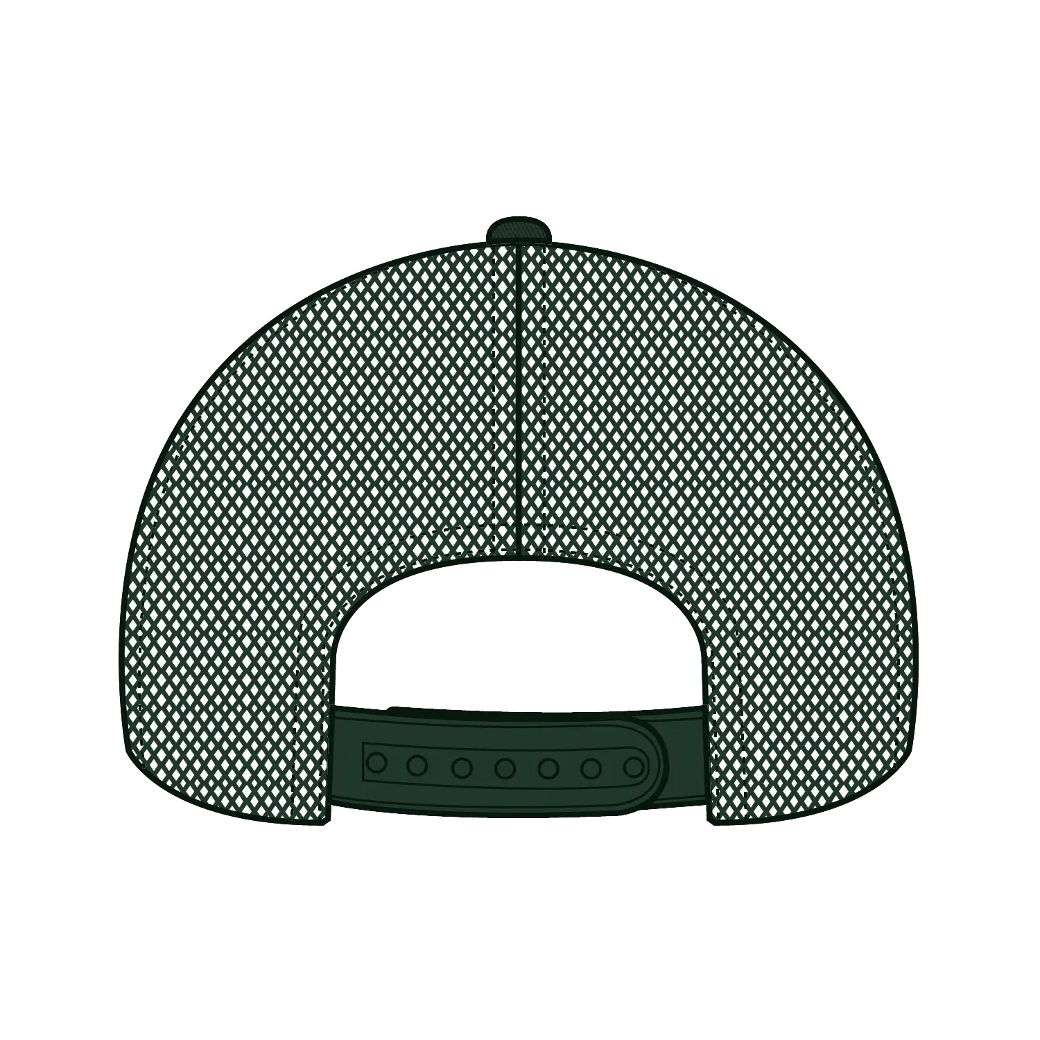 OTTO 102-664 5 Panel Low Profile Mesh Back Trucker Cap - Dk. Green - Dk. Green / 6 1/2’’ - 7 5/8’’