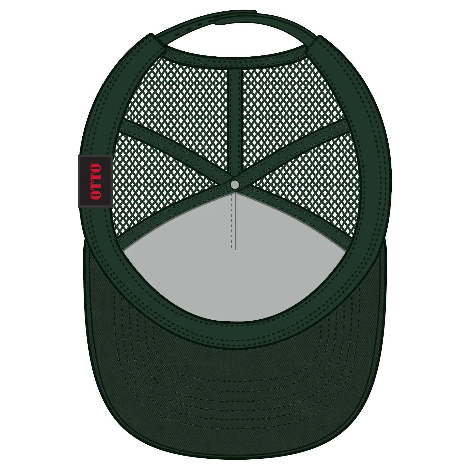 OTTO 102-664 5 Panel Low Profile Mesh Back Trucker Cap - Dk. Green - Dk. Green / 6 1/2’’ - 7 5/8’’