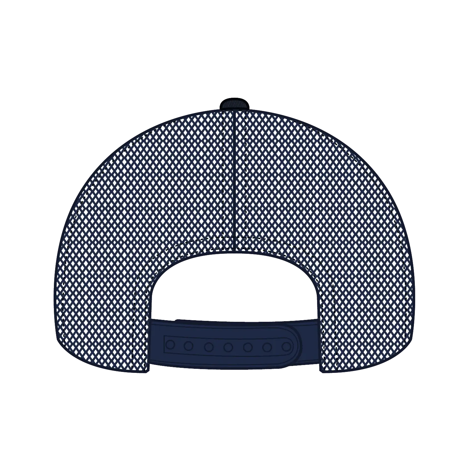 OTTO 102-664 5 Panel Low Profile Mesh Back Trucker Cap - Navy - Navy / 6 1/2’’ - 7 5/8’’