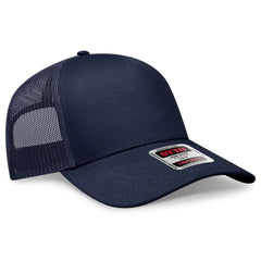 OTTO 102-664 5 Panel Low Profile Mesh Back Trucker Cap - Navy - Navy / 6 1/2’’ - 7 5/8’’