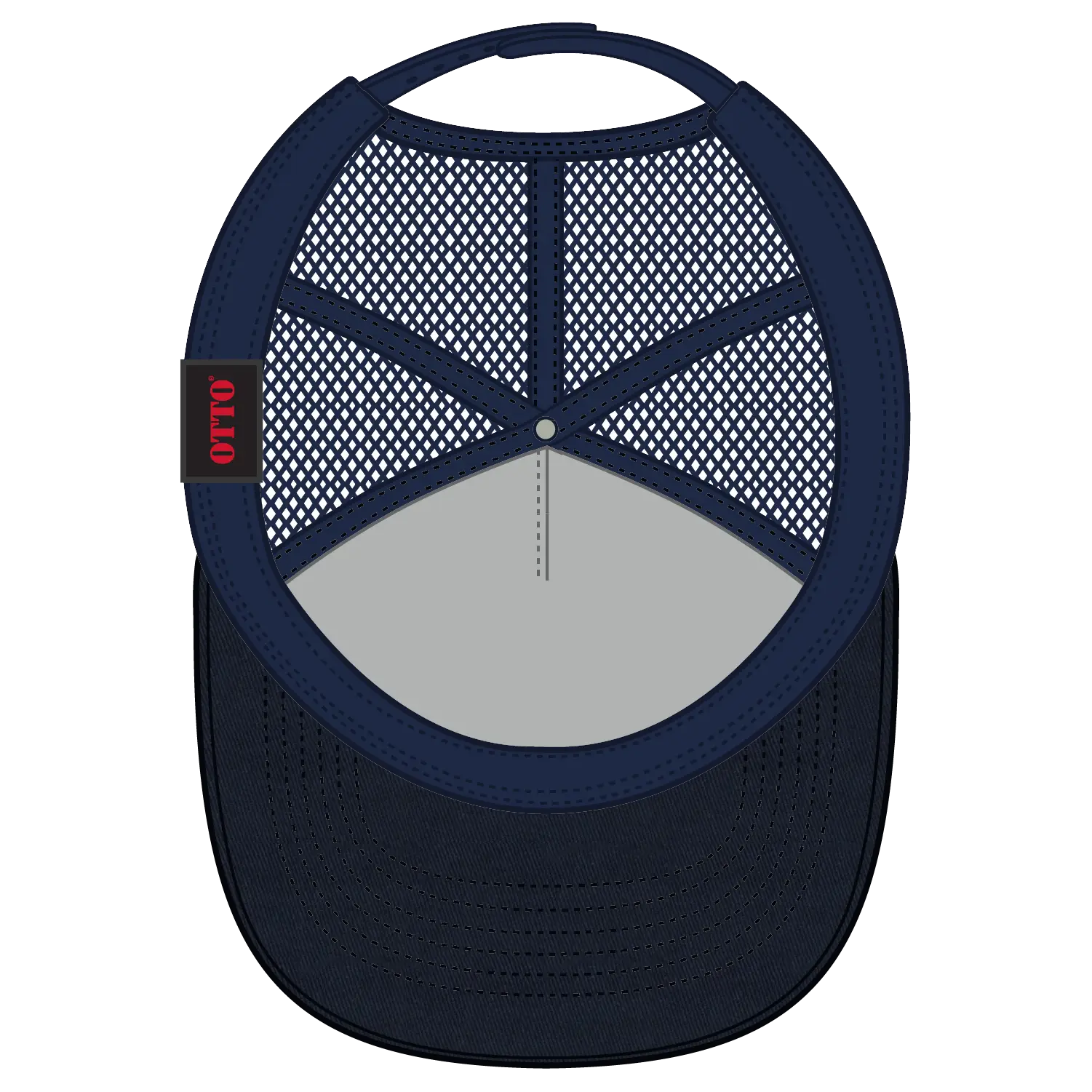 OTTO 102-664 5 Panel Low Profile Mesh Back Trucker Cap - Navy - Navy / 6 1/2’’ - 7 5/8’’