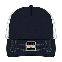 OTTO 102-664 5 Panel Low Profile Mesh Back Trucker Cap - Nvy/Nvy/Wht - Nvy/Nvy/Wht / 6 1/2’’ - 7 5/8’’
