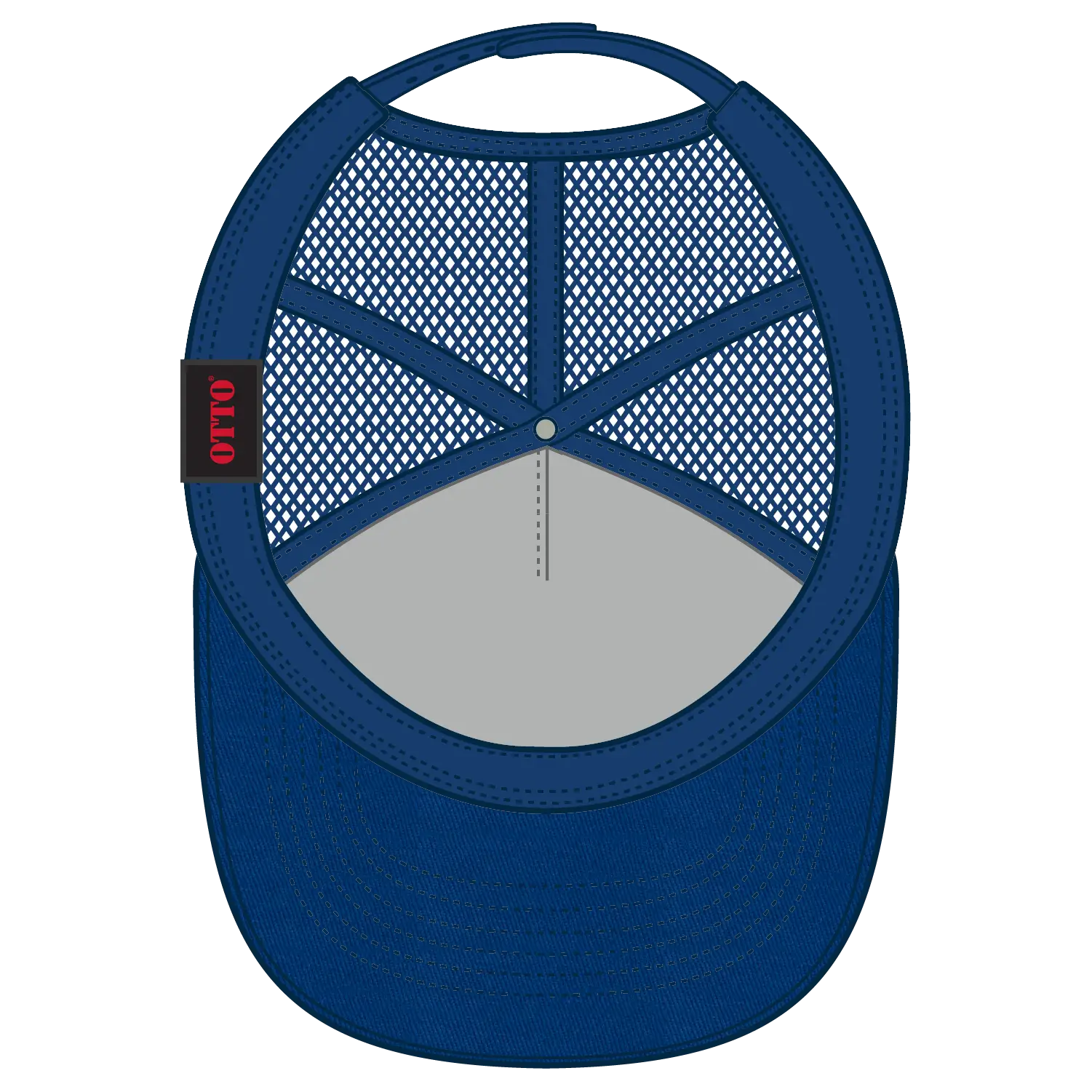 OTTO 102-664 5 Panel Low Profile Mesh Back Trucker Cap - Royal - Royal / 6 1/2’’ - 7 5/8’’